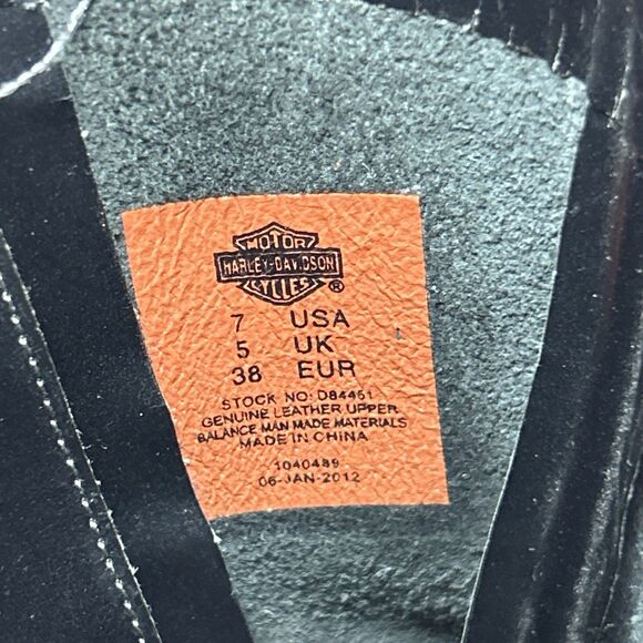 Harley Davidson Harness Tall Motorcycle Boots Blue Leather Women’s Sz 7 Zipper - Picture 8 of 8